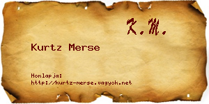 Kurtz Merse névjegykártya